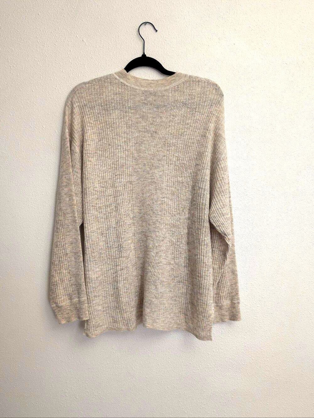 Madewell Ribbed Alpaca-Blend Crewneck Sweater Heather Stone Size XL NEW - Picture 3 of 7